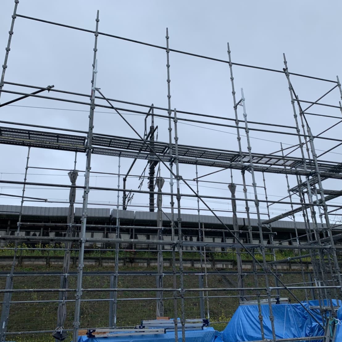 静岡市新築先行足場工事
