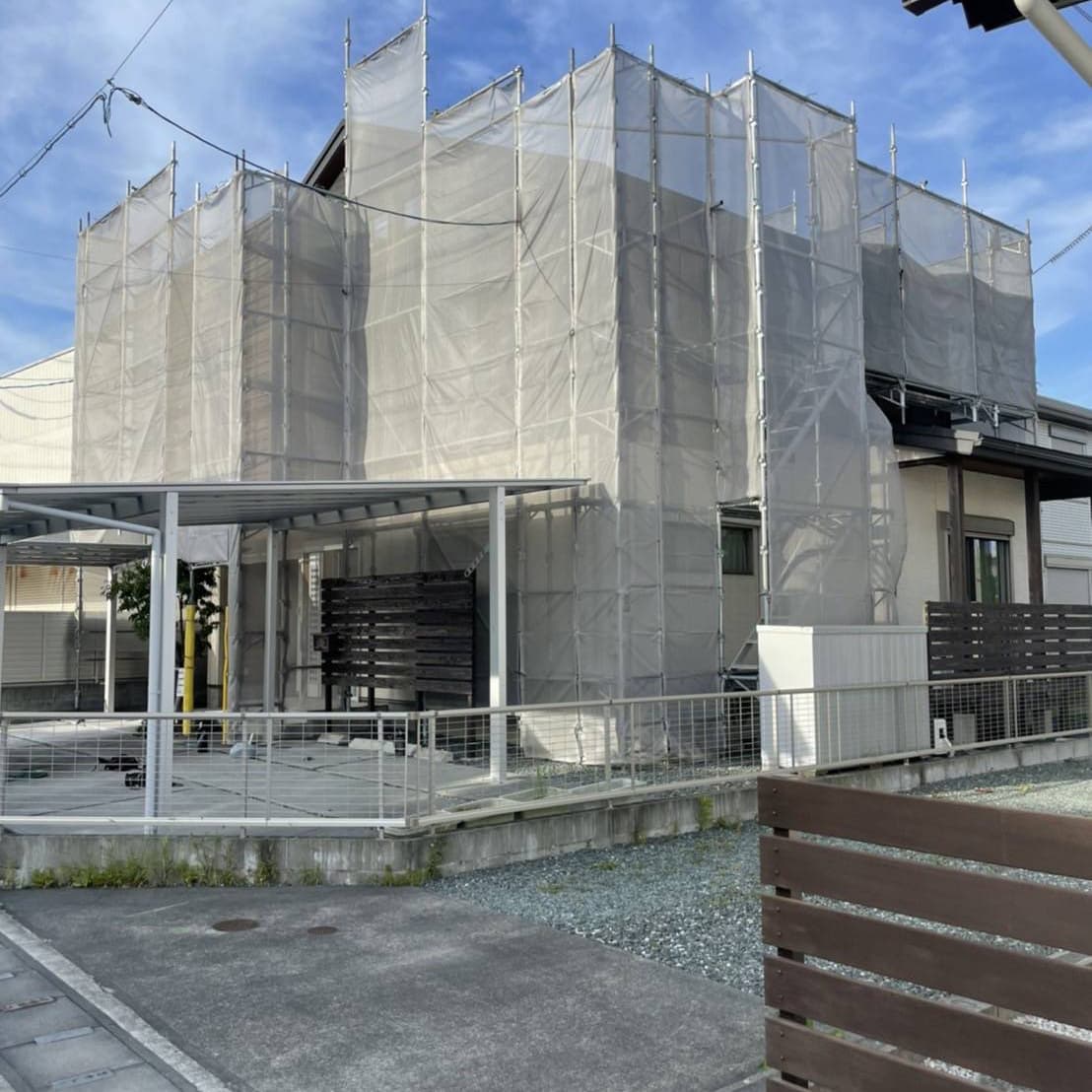 静岡市住宅屋根足場