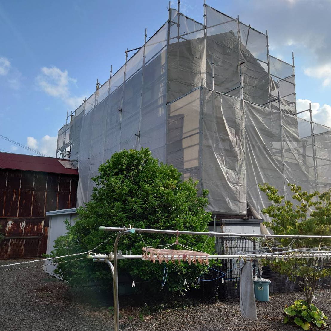 静岡市住宅屋根足場